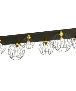 New Sklep Kaja Efektowna lampa sufitowa, czarno-złota 1370/6 z serii NEST