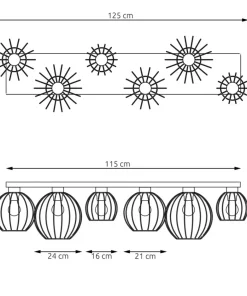 New Sklep Kaja Efektowna lampa sufitowa, czarno-złota 1370/6 z serii NEST