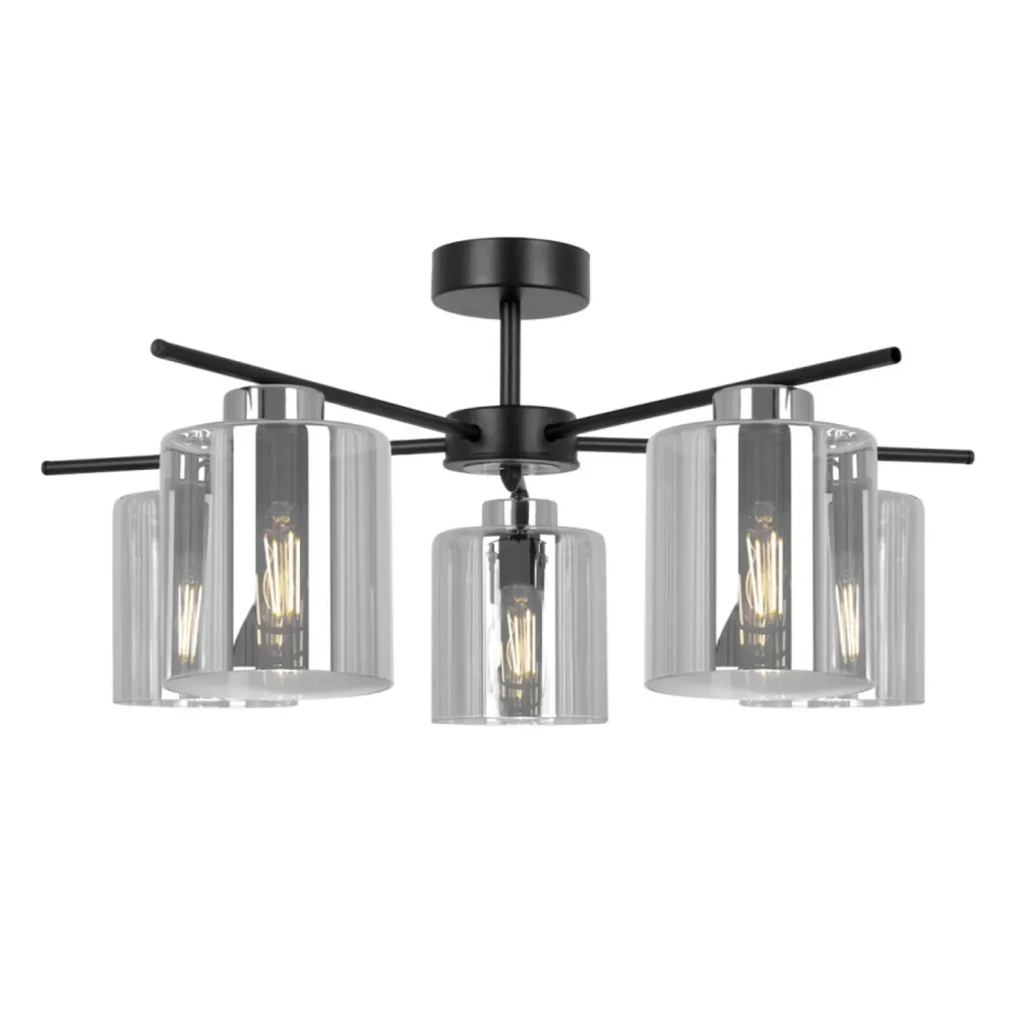 Flash Sale Sklep Kaja Efektowna lampa sufitowa ze srebrnymi elementami K-5527 z serii LUNA