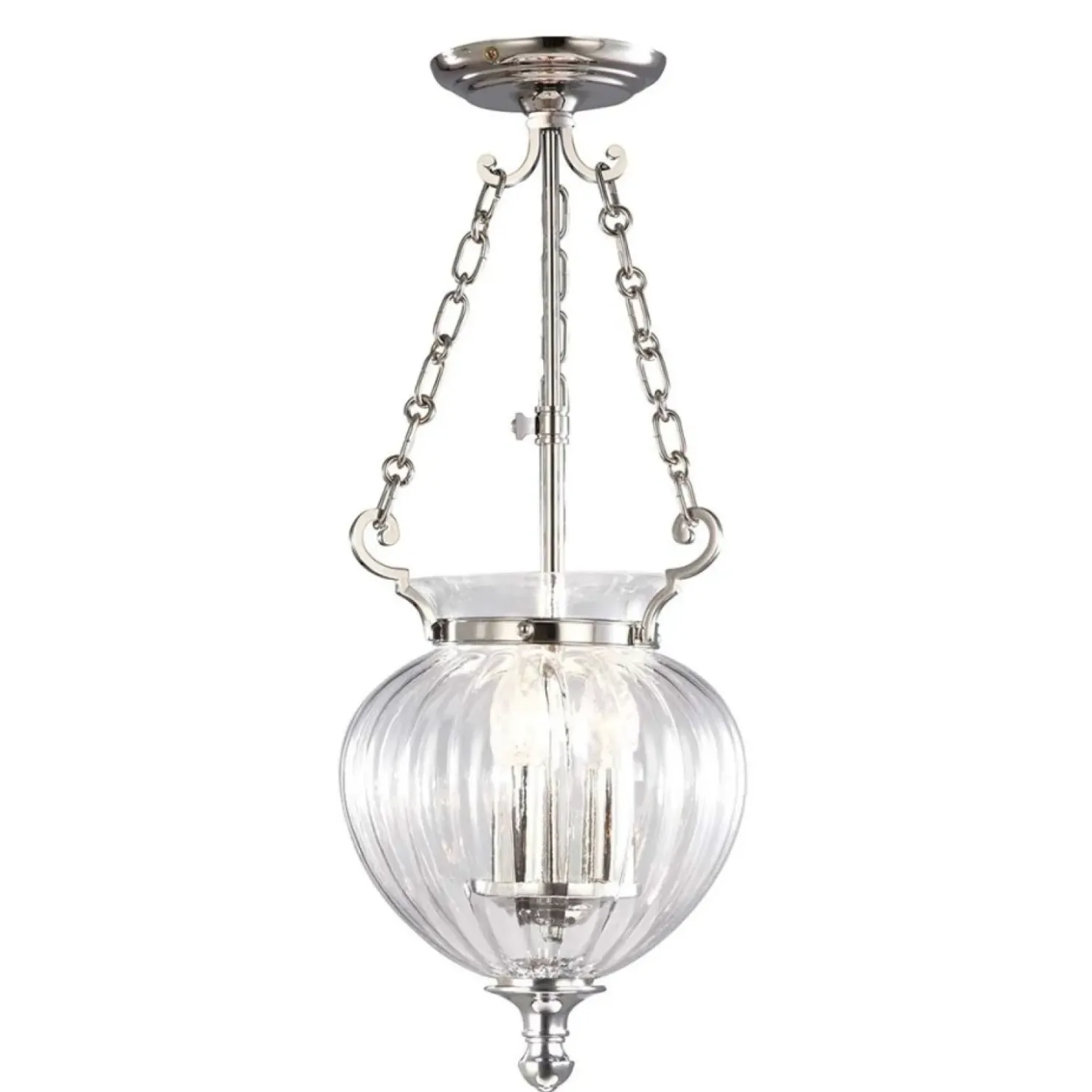 Efektowna lampa wisząca, srebrna FP-P-S-POL-NCKL z serii FINSBURY PARK*Sklep Kaja Cheap