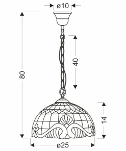 Efektowna lampa wisząca z witrażowym kloszem 31-20697 MARSALA | Kaja*Sklep Kaja Store