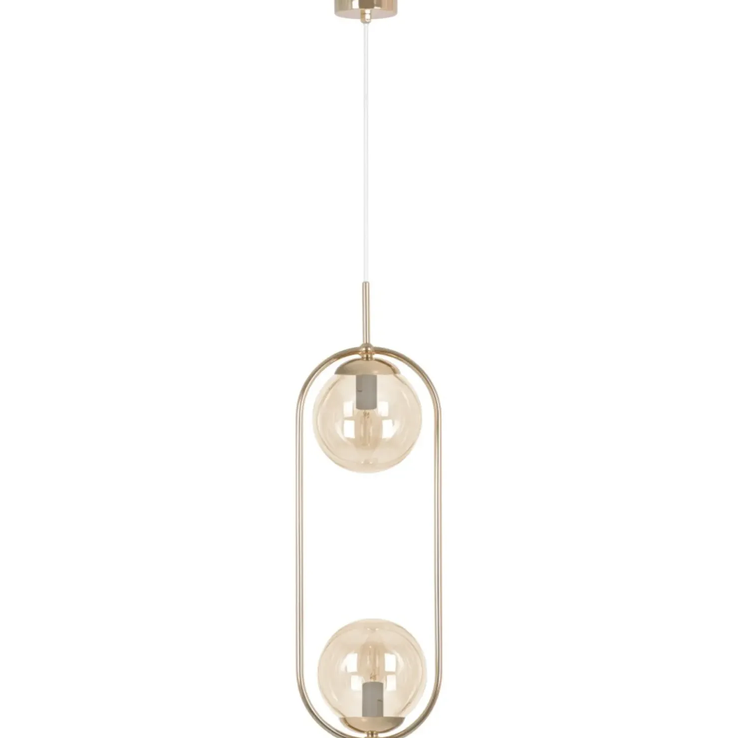 Efektowna lampa wisząca z bursztynowymi kloszami K-5397 z serii SVEN*Sklep Kaja Outlet