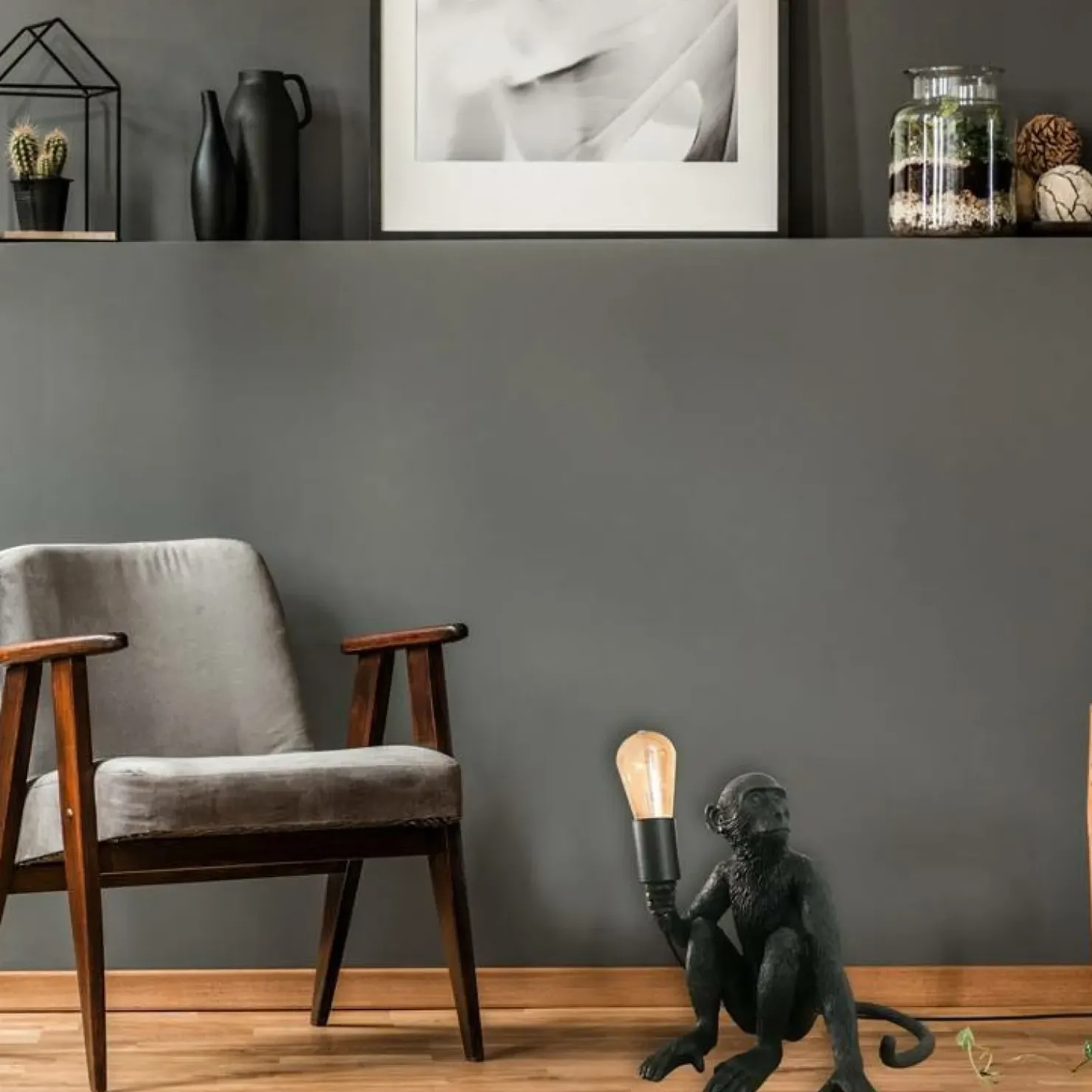 Efektowna lampka stołowa małpa ABR-KARD4-C MONKEY | Kaja Oświetlenie*Sklep Kaja Discount