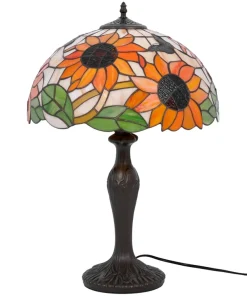 Efektowna lampka stołowa ze słonecznikami K-G16814 z serii SUNFLOWER*Sklep Kaja Cheap