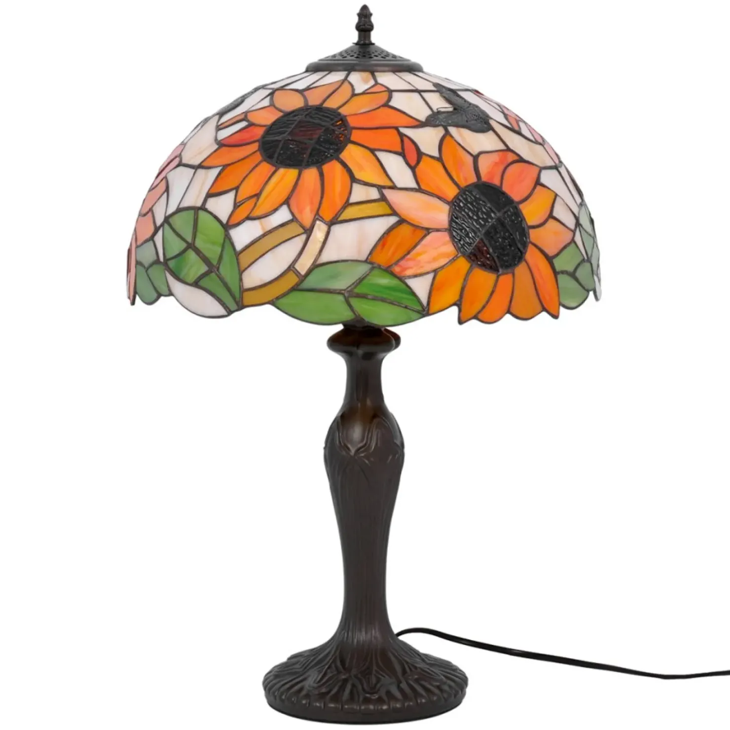 Efektowna lampka stołowa ze słonecznikami K-G16814 z serii SUNFLOWER*Sklep Kaja Cheap