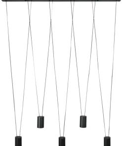 Clearance Sklep Kaja Efektowna, liniowa lampa wisząca z tubami LP-432/5P BK TOLEDO | Kaja