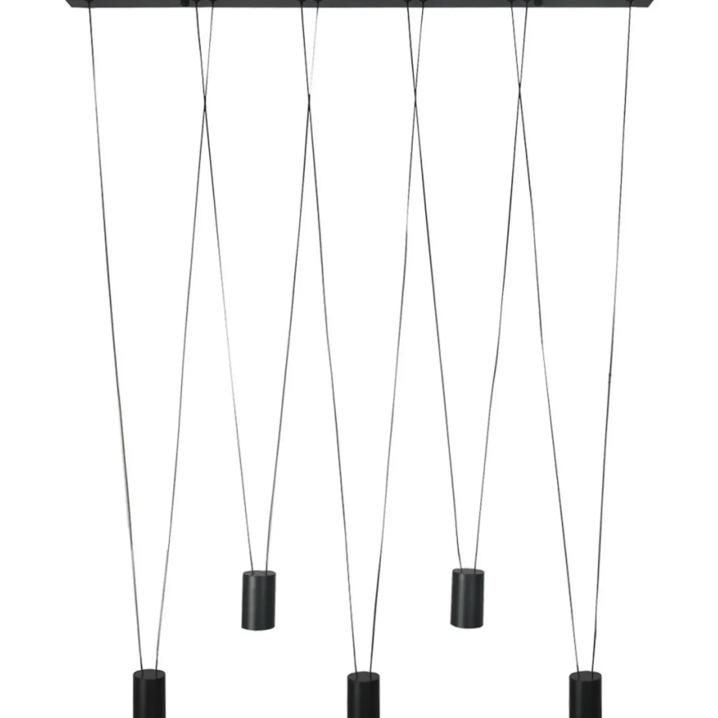 Clearance Sklep Kaja Efektowna, liniowa lampa wisząca z tubami LP-432/5P BK TOLEDO | Kaja