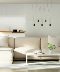 Clearance Sklep Kaja Efektowna, liniowa lampa wisząca z tubami LP-432/5P BK TOLEDO | Kaja