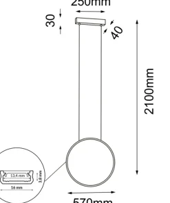 Cheap Sklep Kaja Efektowna, okrągła lampa wisząca ⌀57cm 3000K ANT 5304 AGARO | Kaja