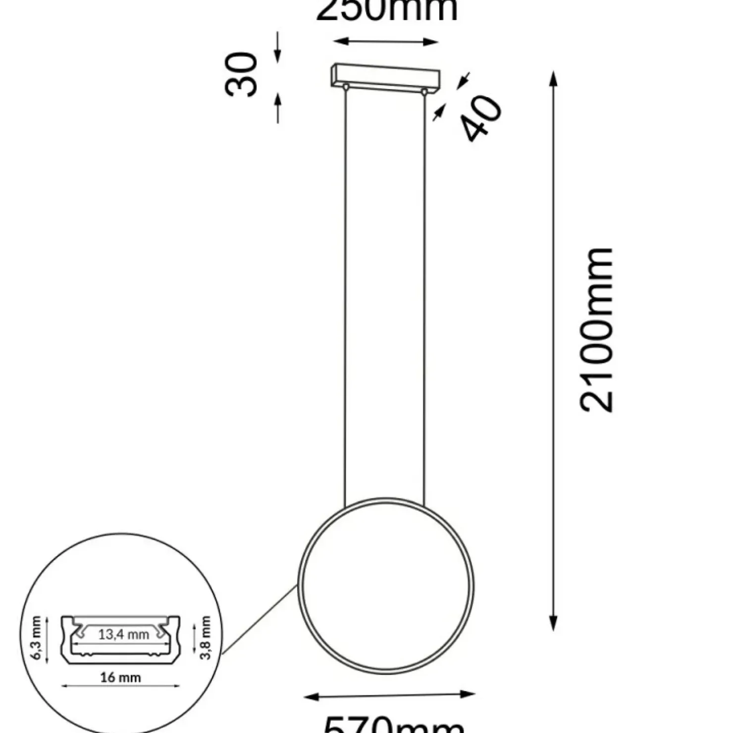 Cheap Sklep Kaja Efektowna, okrągła lampa wisząca ⌀57cm 3000K ANT 5304 AGARO | Kaja