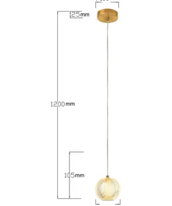 Best Sale Sklep Kaja Efektowna, złota lampa wisząca LED LP-2202/1P GD DIAMOND | Kaja