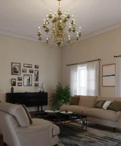 Efektowny żyrandol, złoty kolor HK-CAMBRIDGE25 z serii CAMBRIDGE*Sklep Kaja Discount