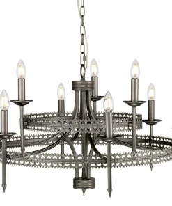 Ekstrawagancka lampa wisząca, rdzawe żelazo CROWN9 z serii CROWN*Sklep Kaja Fashion