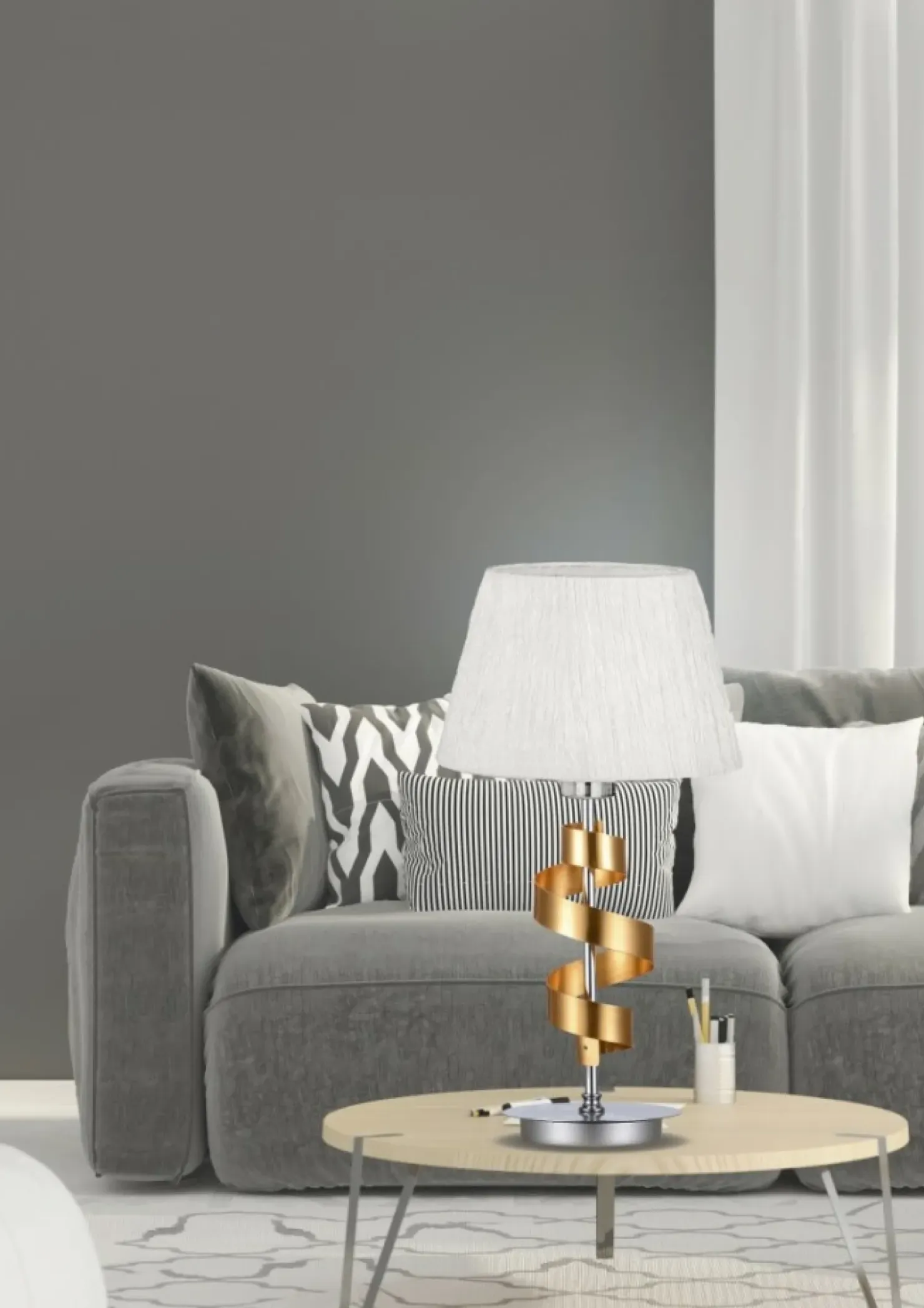Elegancka, abażurowa lampka stołowa 41-23483 DENIS | Kaja Oświetlenie*Sklep Kaja Outlet