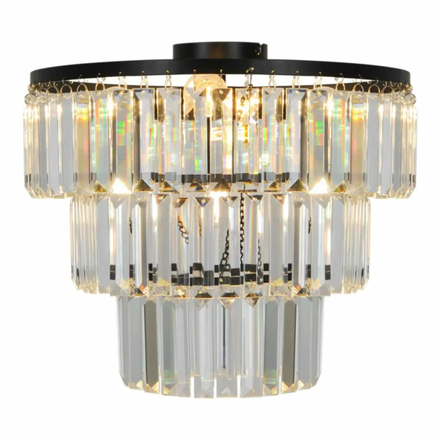 Outlet Sklep Kaja Elegancka, kryształowa lampa sufitowa P17127-4-BK TIFANNY | Kaja