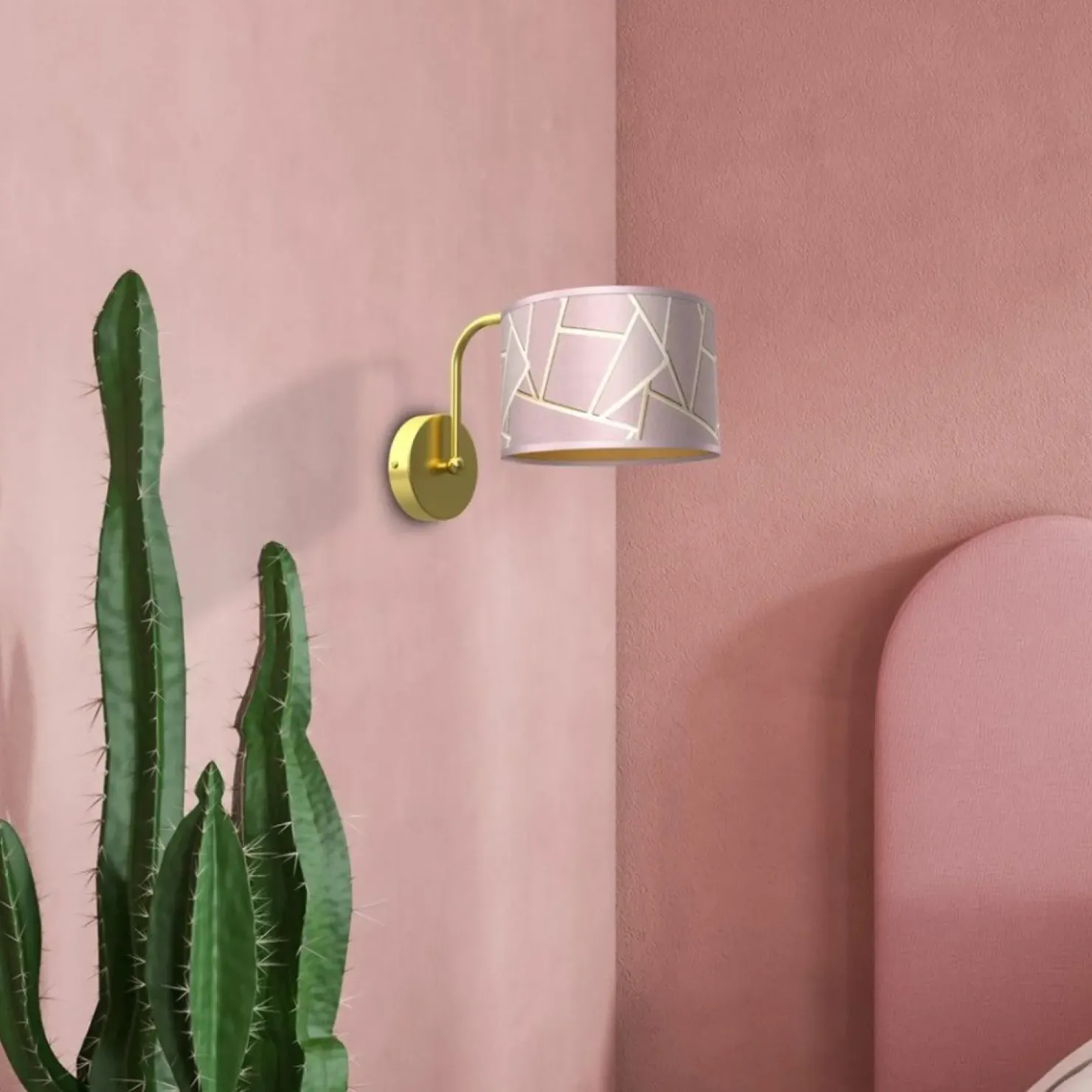 Elegancka lampa ścienna, różowy kinkiet MLP7583 z serii ZIGGY | Kaja Oświetlenie*Sklep Kaja Store