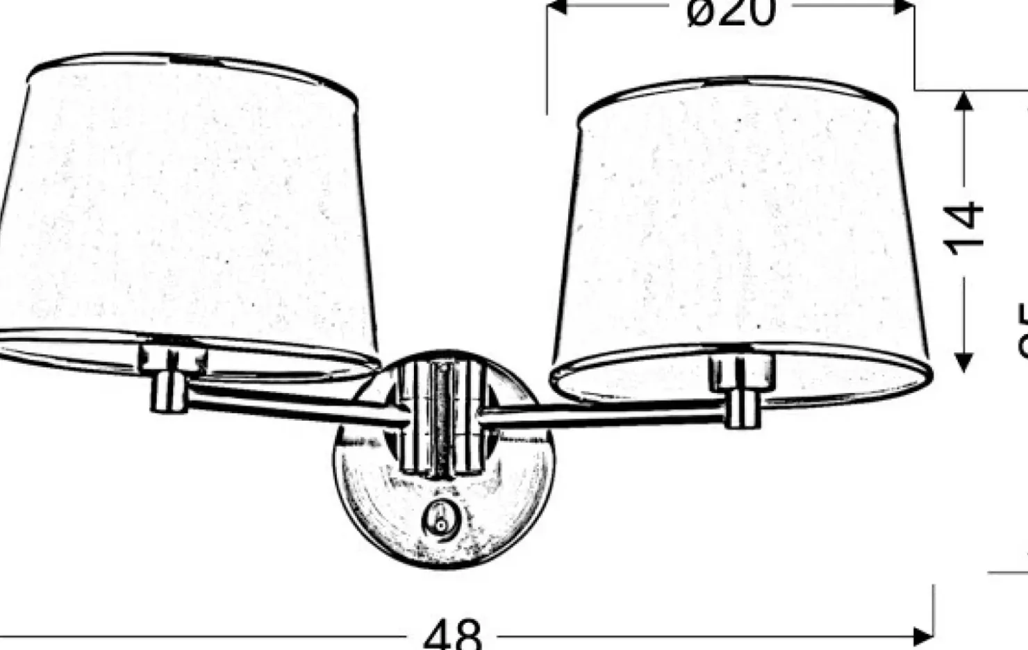 Elegancka lampa ścienna z włącznikiem 22-01309 IBIS | Kaja Oświetlenie*Sklep Kaja Discount