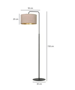 Elegancka lampa podłogowa z różowym abażurem 1053/LP1 HILDE | Kaja*Sklep Kaja Clearance