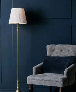 Elegancka lampa podłogowa ze złotą oprawą 106322 | Kaja Oświetlenie*Sklep Kaja Online