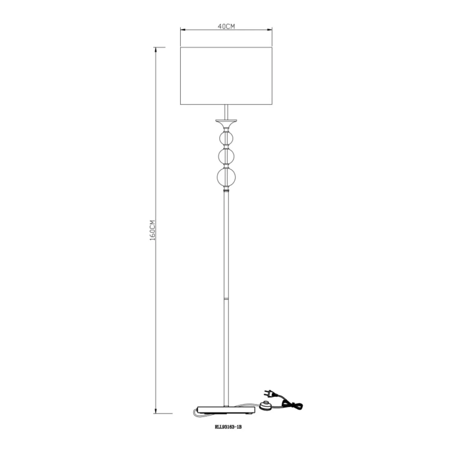 Elegancka lampa stojąca do stylowej sypialni RLL93163-1GW - REA II*Sklep Kaja New