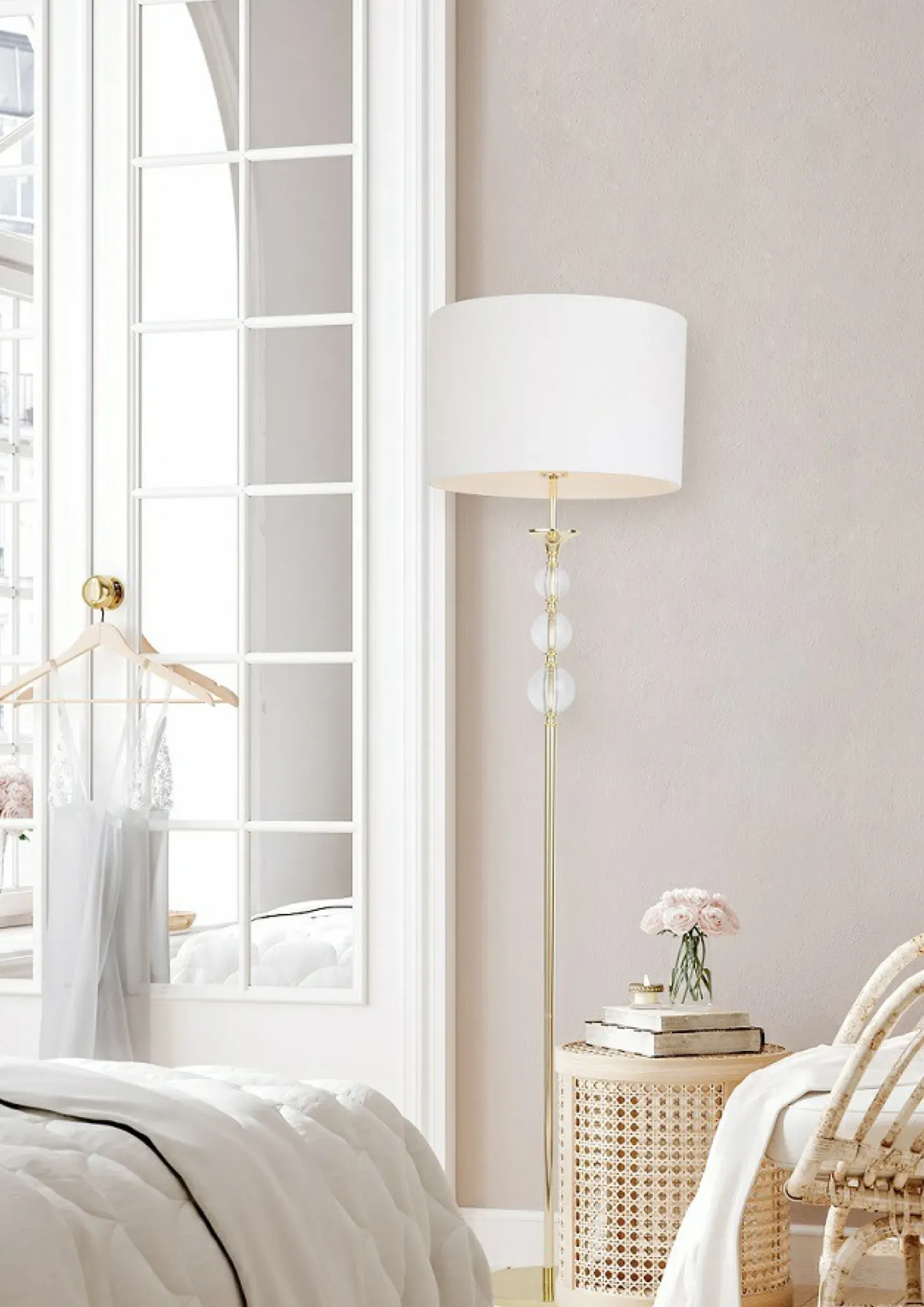 Elegancka lampa stojąca do stylowej sypialni RLL93163-1GW - REA II*Sklep Kaja New