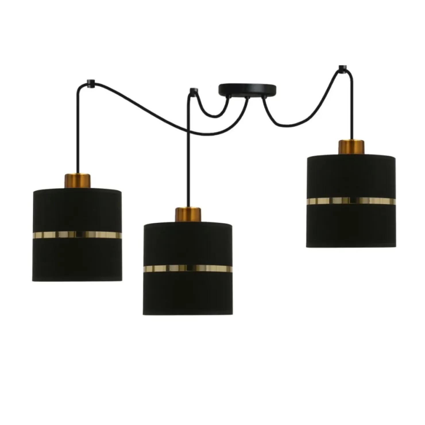 Elegancka lampa wisząca, czarno-złote abażury 33-17772 z serii ASSAM P*Sklep Kaja Store