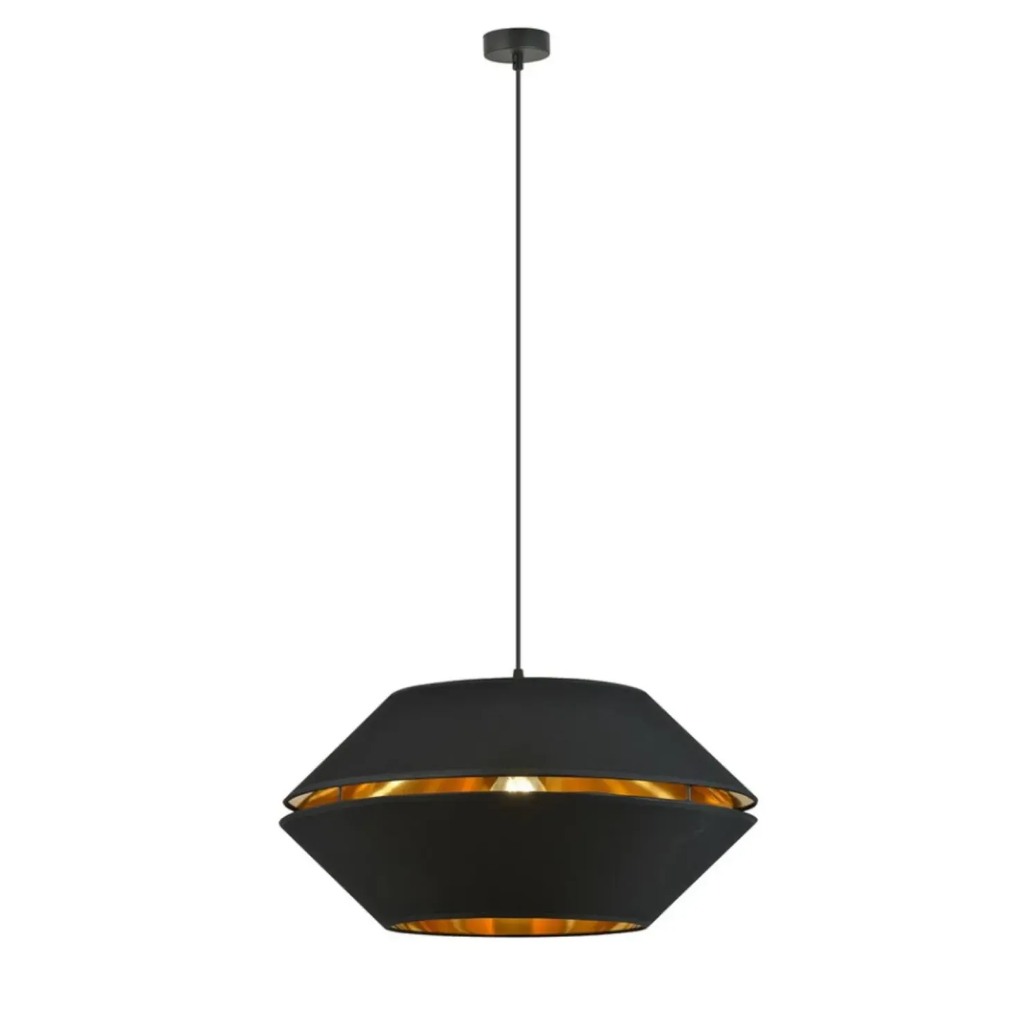 Elegancka lampa wisząca z czarno-złotym abażurem 1183/1 z serii PIANO*Sklep Kaja Best Sale