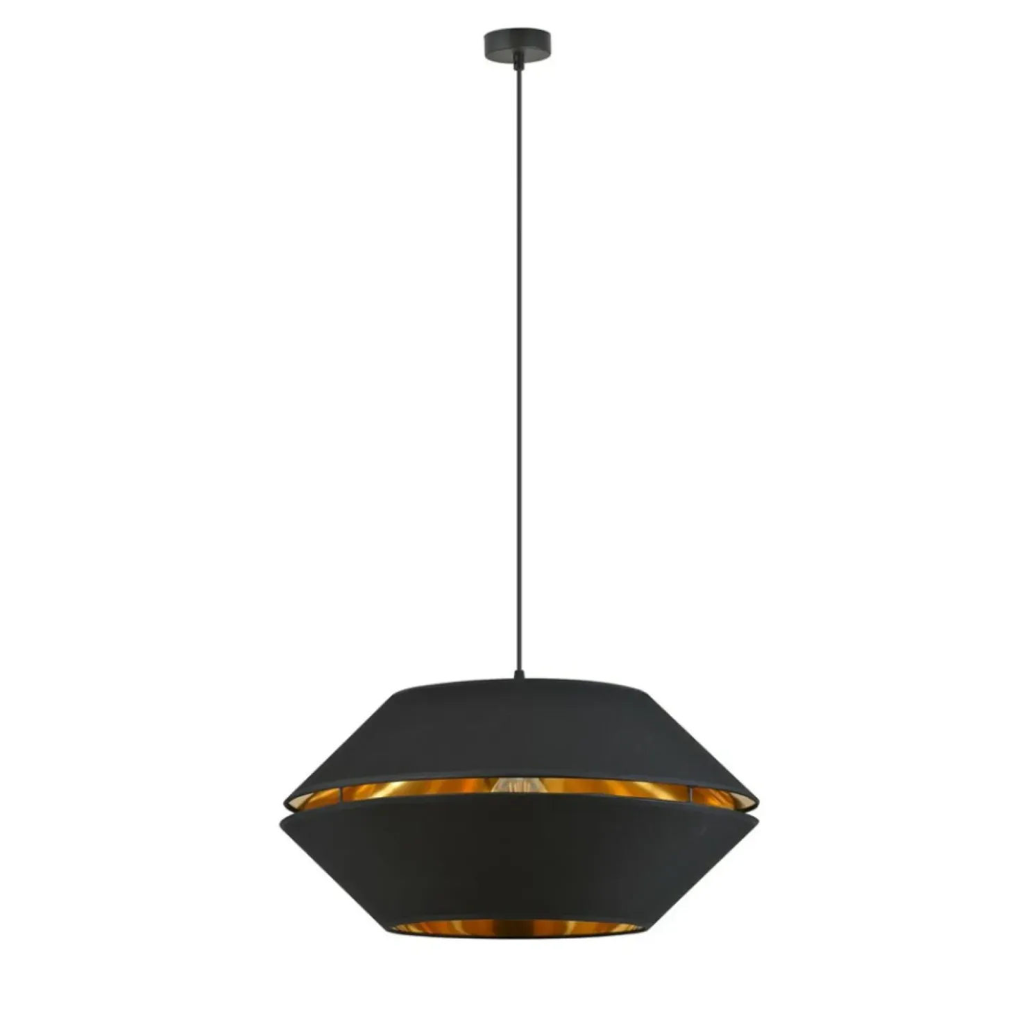 Elegancka lampa wisząca z czarno-złotym abażurem 1183/1 z serii PIANO*Sklep Kaja Best Sale
