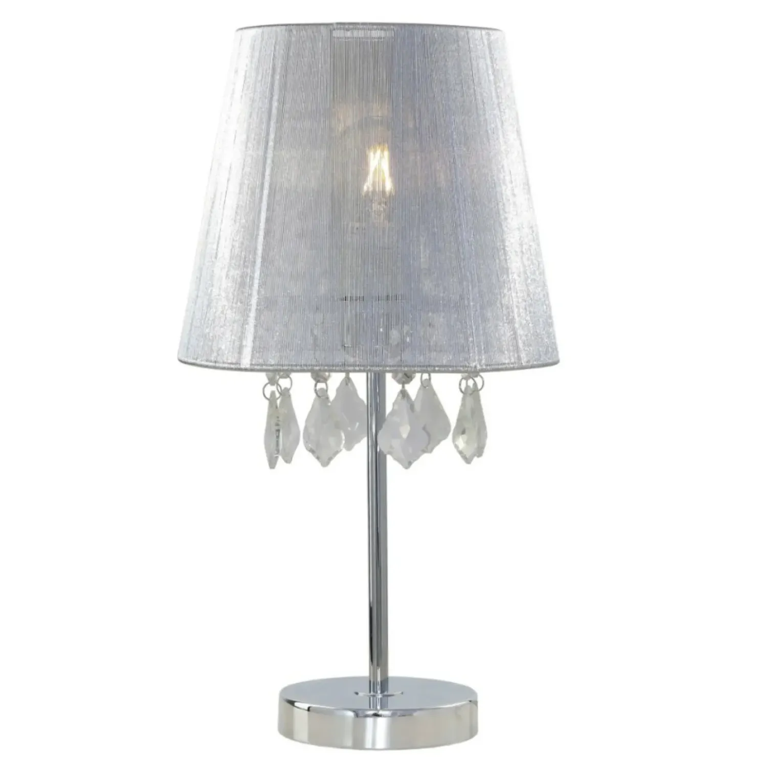 Elegancka lampka do sypialni LP-5005/1TS SREBRNA MONA | Kaja*Sklep Kaja Sale