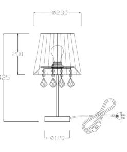 Elegancka lampka do sypialni LP-5005/1TS SREBRNA MONA | Kaja*Sklep Kaja Sale