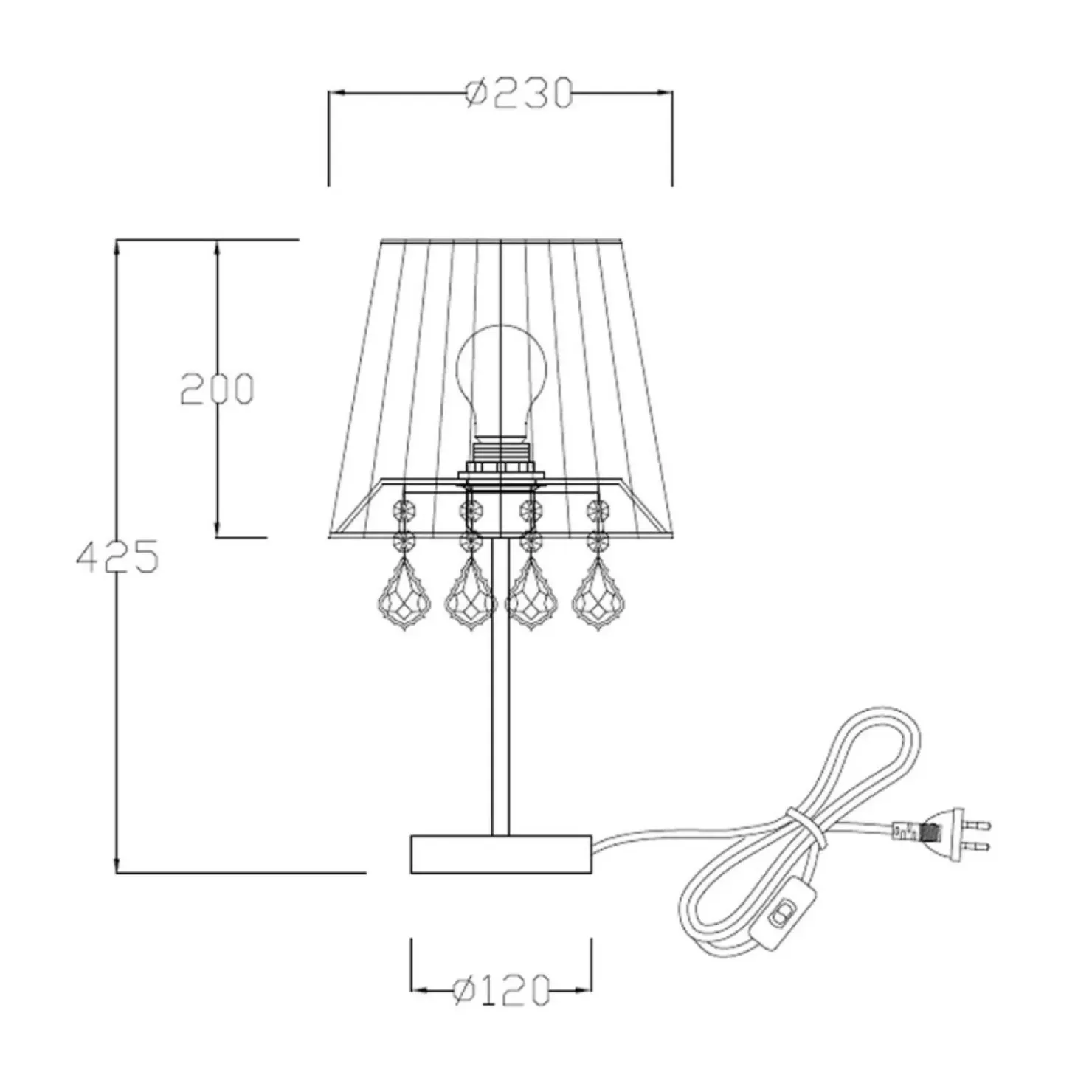 Elegancka lampka do sypialni LP-5005/1TS SREBRNA MONA | Kaja*Sklep Kaja Sale