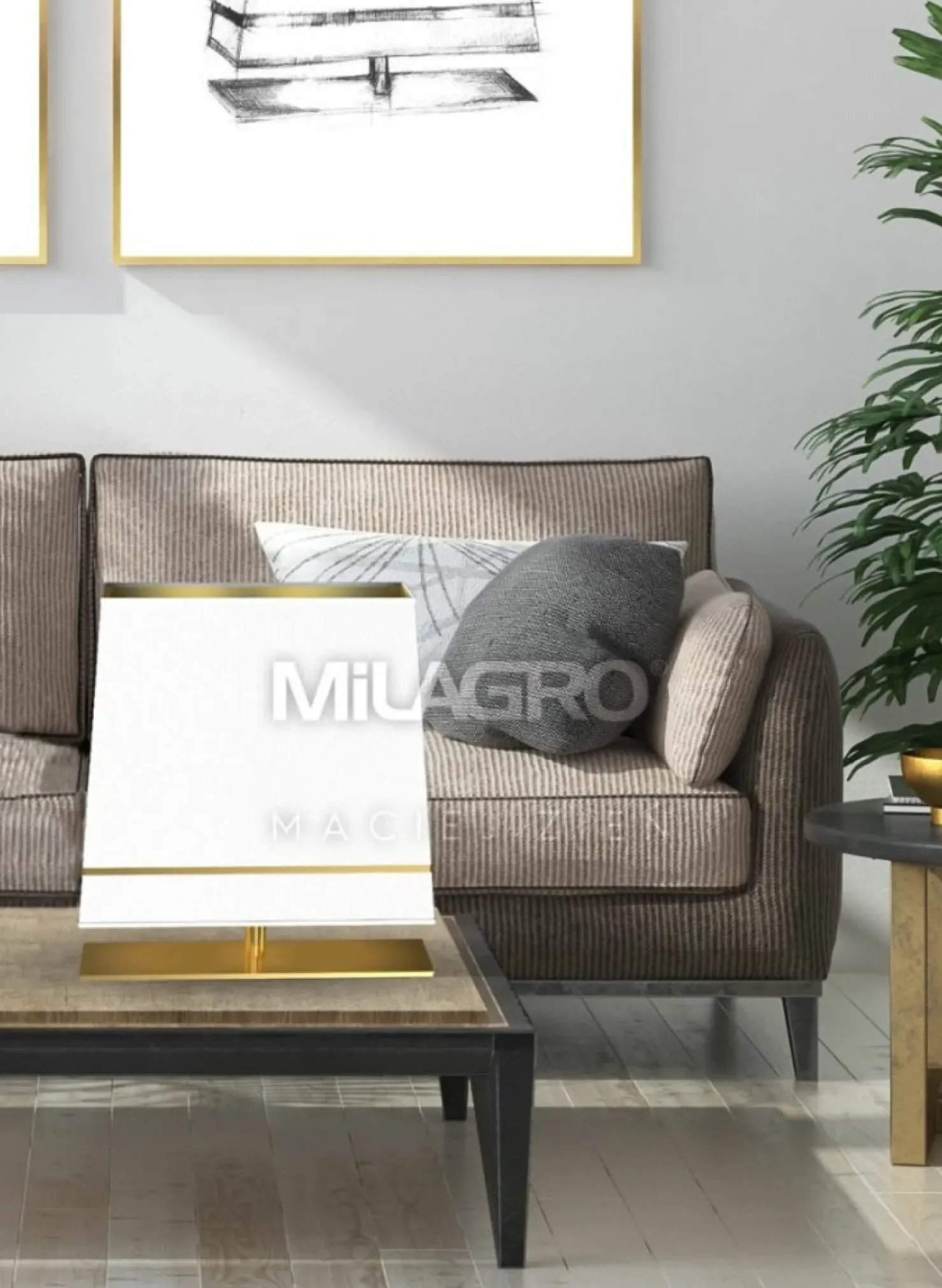 Elegancka lampka nocna, podstawa z mosiądzu MZ5026 VOLANS | Kaja*Sklep Kaja Store