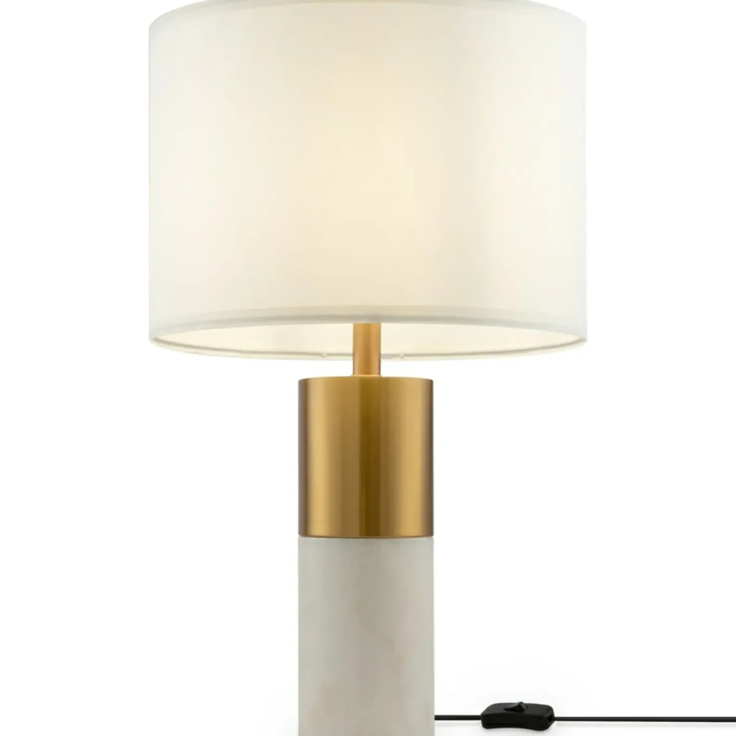 Elegancka lampka stołowa z białym abażurem Z030TL-01BS z serii BIANCO*Sklep Kaja Cheap