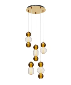 New Sklep Kaja Elegancka, ledowa lampa wisząca, moc 80W MOD273PL-L80G3K z serii DROP złoty