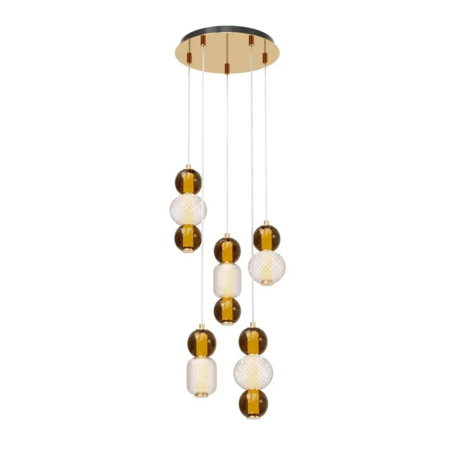 New Sklep Kaja Elegancka, ledowa lampa wisząca, moc 80W MOD273PL-L80G3K z serii DROP złoty