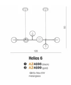 Store Sklep Kaja Elegancka szeroka złota lampa wisząca AZ4699 HELIOS | Kaja Oświetlenie złoty