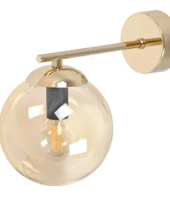 Elegancki kinkiet ścienny z bursztynowym kloszem K-5415 z serii GRAND*Sklep Kaja Clearance