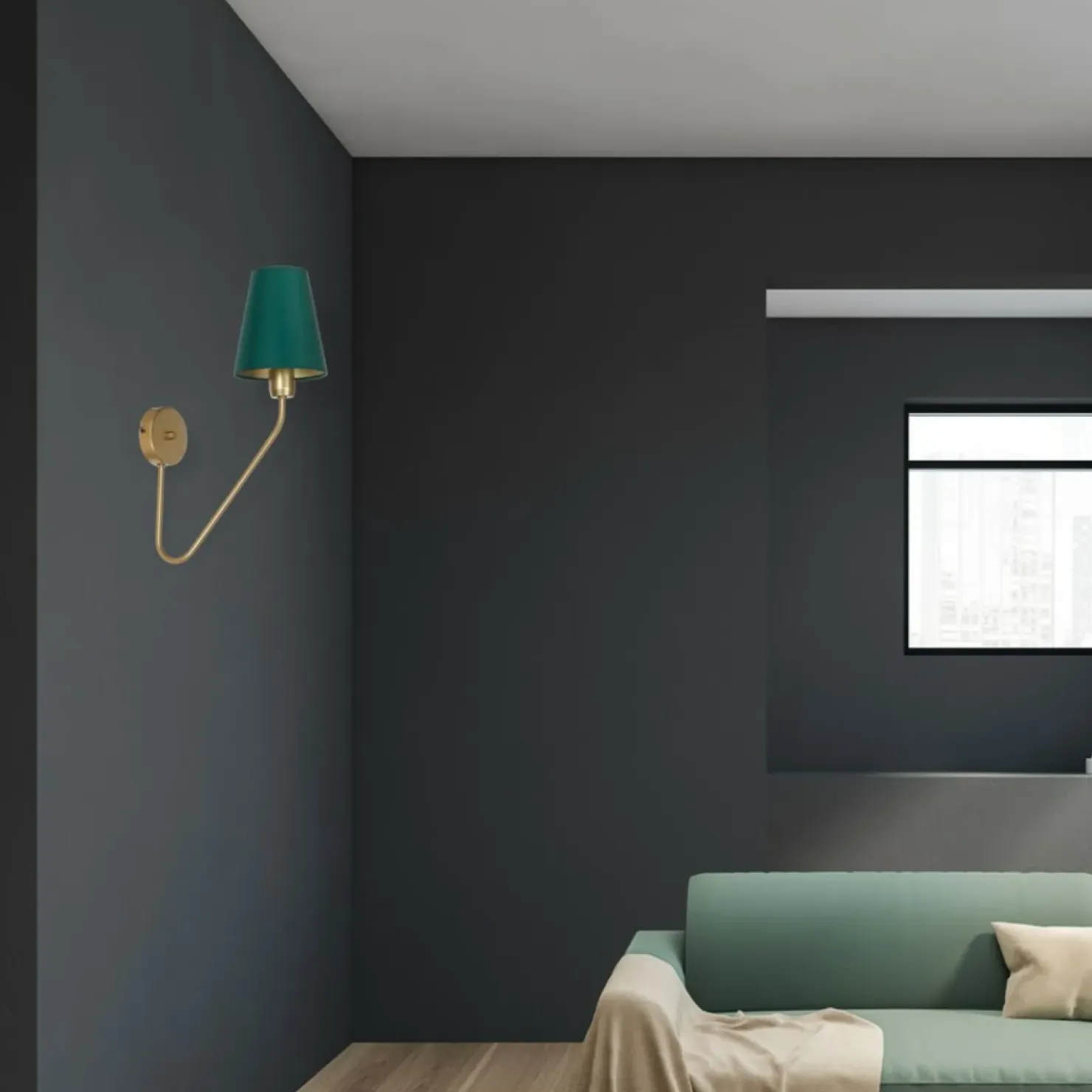 Elegancki kinkiet ścienny w zielonym kolorze MLP4906 z serii VICTORIA | Kaja Ośw*Sklep Kaja Discount