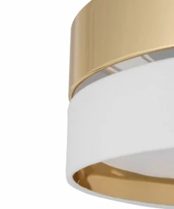 Elegancki plafon z biało-złotym abażurem TK 4772 z serii HILTON | Kaja*Sklep Kaja Clearance