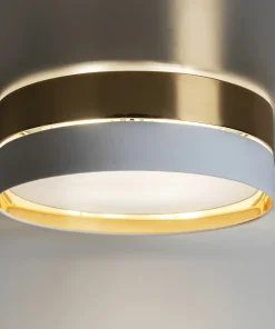 Elegancki plafon z biało-złotym abażurem TK 4772 z serii HILTON | Kaja*Sklep Kaja Clearance