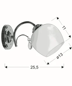 Elegancki, srebrny kinkiet z mlecznym kloszem 21-76984 z serii ZACHERA*Sklep Kaja Sale