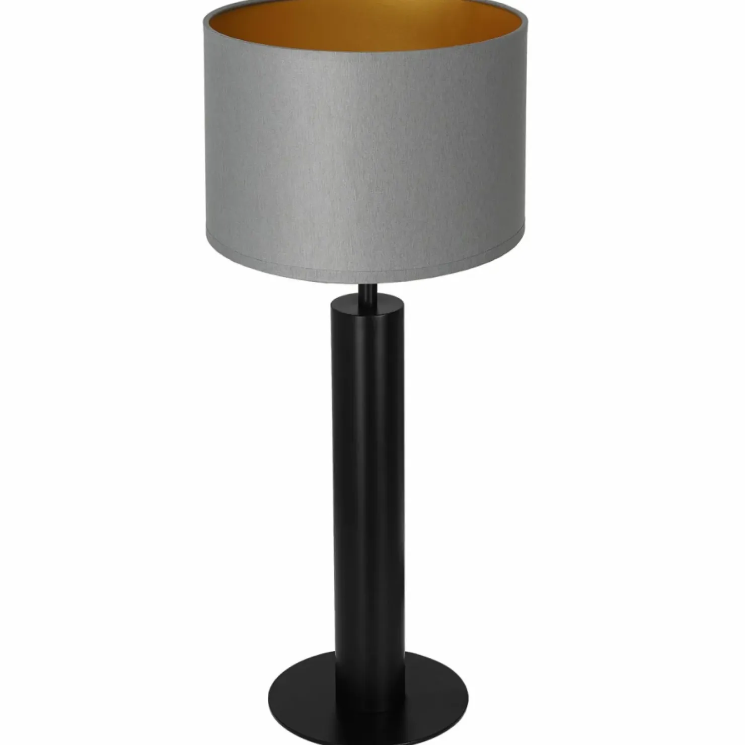 Estetyczna lampa nocna, szaro-złoty abażur LX 3665 z serii TABLE LAMPS*Sklep Kaja Shop