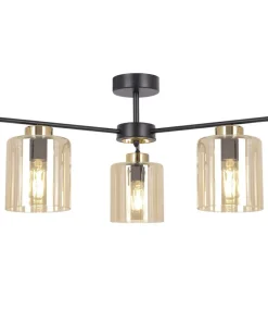 Flash Sale Sklep Kaja Estetyczna lampa sufitowa z miodowymi kloszami K-5521 z serii AURELIA