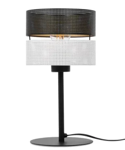 Estetyczna lampka z biało-czarnym abażurem K-5296 z serii VEGA*Sklep Kaja Store