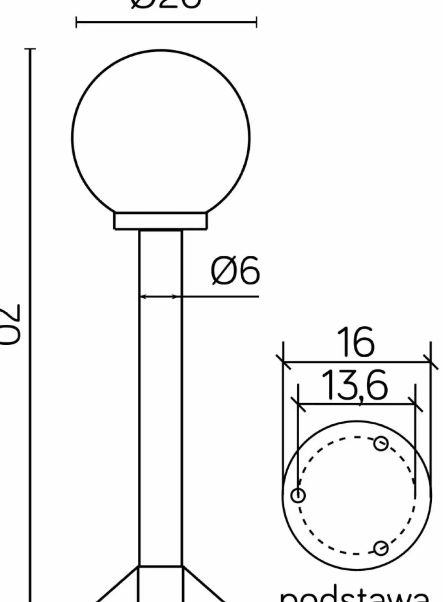 Funkcjonalna lampa ogrodowa, wysokość 70cm K 5002/3/K 200 z serii KULE | Kaja Oś*Sklep Kaja Shop