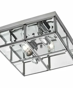 New Sklep Kaja Geometryczna, chromowana lampa sufitowa LP-2323/2C MONZA | Kaja