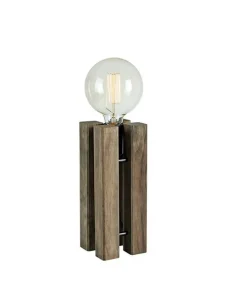 Geometryczna, drewniana lampka nocna bez klosza 108757 LODGE | Kaja*Sklep Kaja Cheap