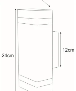Geometryczna lampa elewacyjna 2xGU10 K-8016B-G TAYA | Kaja Oświetlenie*Sklep Kaja Store
