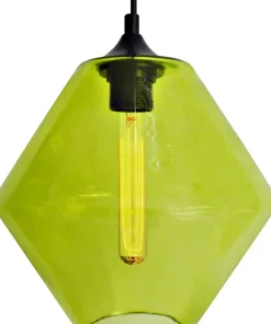 Online Sklep Kaja Geometryczna lampa wisząca z żarówką 31-36353 BREMEN | Kaja zielony
