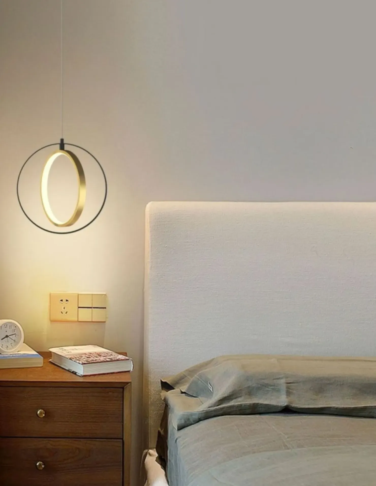 New Sklep Kaja Geometryczna lampa wisząca LED do sypialni WF 6134-0110 VALLA | Kaja